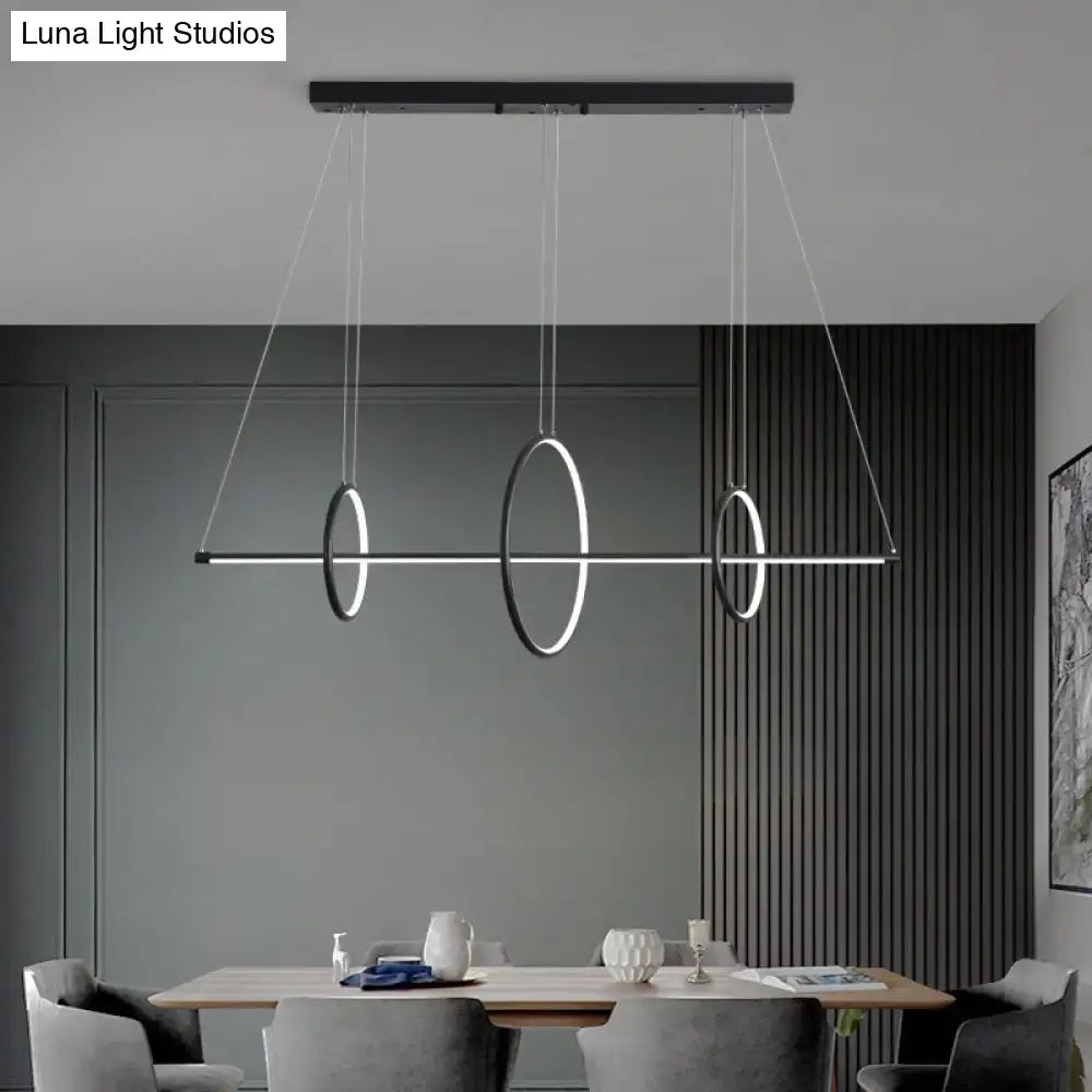 Modern black & white metallic led pendant light – kitchen black metal shade