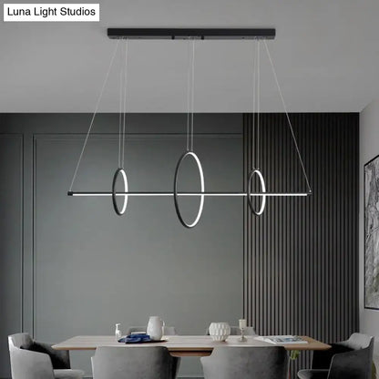 Modern black & white metallic led pendant light – kitchen black metal shade