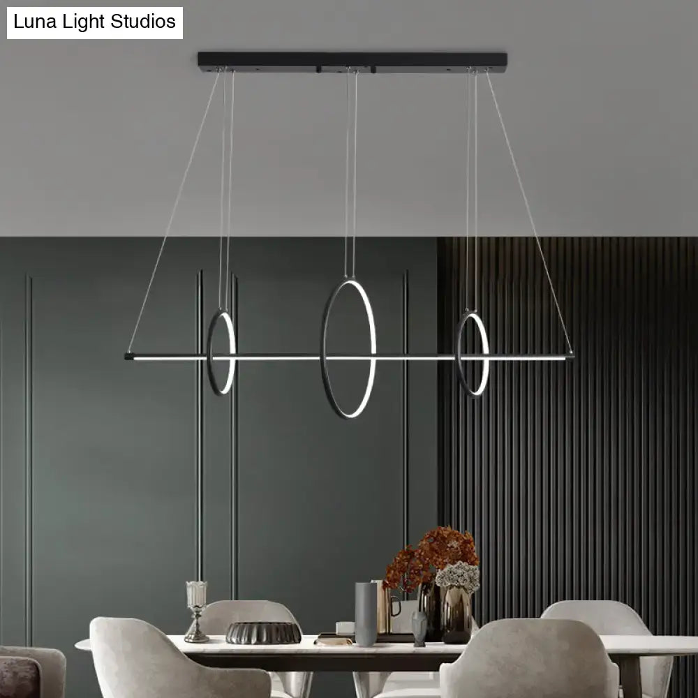 Modern black & white metallic led pendant light – kitchen black metal shade