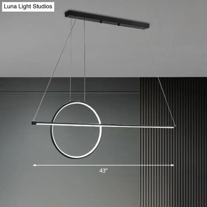 Modern black & white metallic led pendant light – kitchen black metal shade