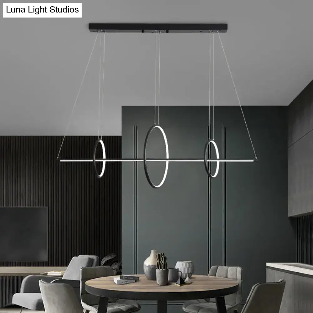 Modern black & white metallic led pendant light – kitchen black metal shade