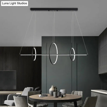 Modern black & white metallic led pendant light – kitchen black metal shade