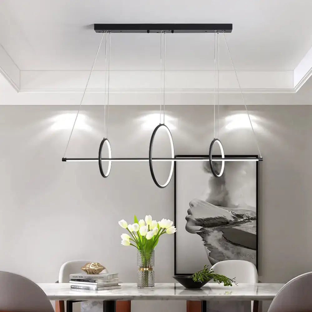 Modern black & white metallic led pendant light – kitchen black metal shade