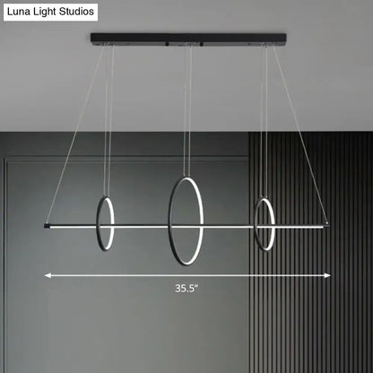 Modern black & white metallic led pendant light – kitchen black metal shade