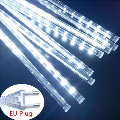 White meteor shower led string lights outdoor garden decor