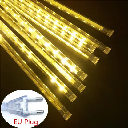 White meteor shower led string lights outdoor garden decor