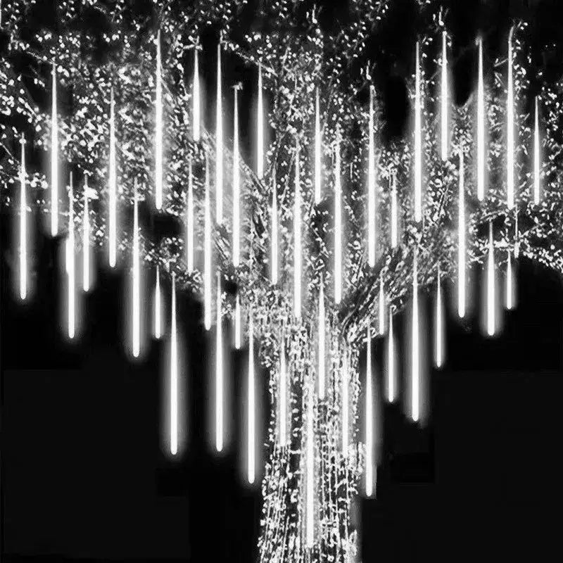 White meteor shower led string lights outdoor garden decor