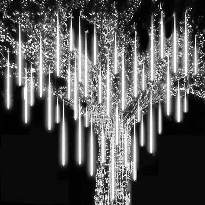 White meteor shower led string lights outdoor garden decor