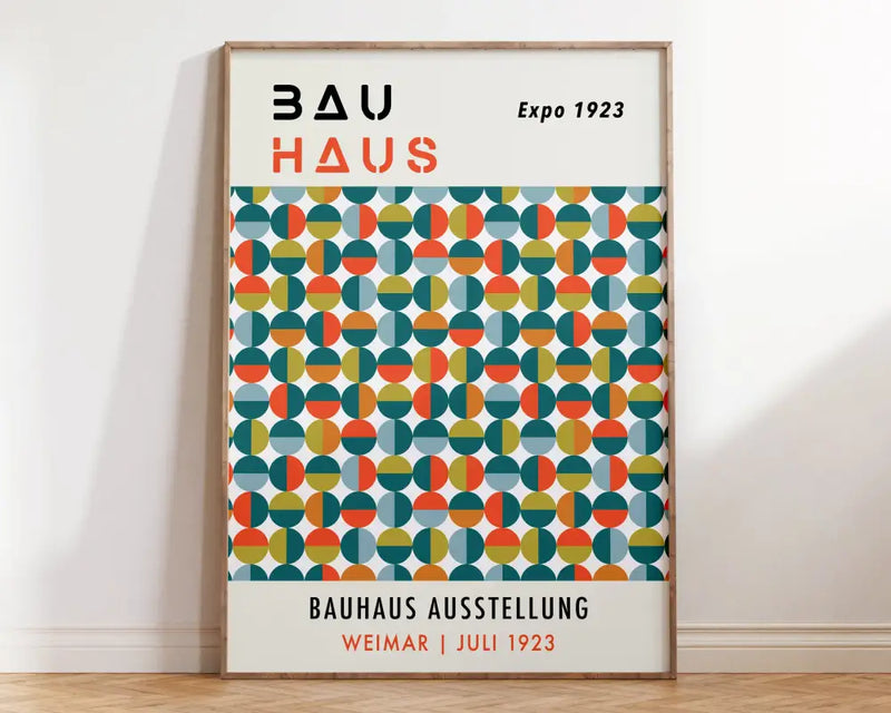 Mid century bauhaus geometric canvas print living room art