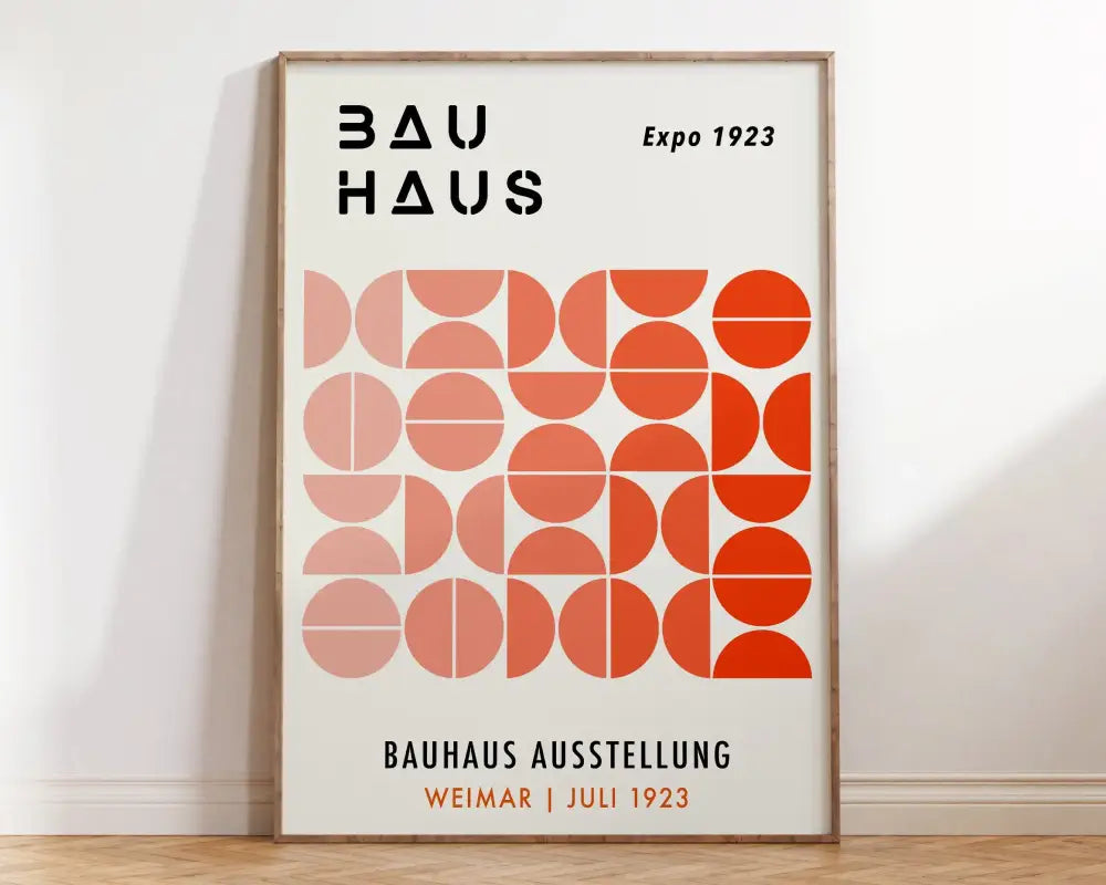 Mid century bauhaus geometric canvas print living room art