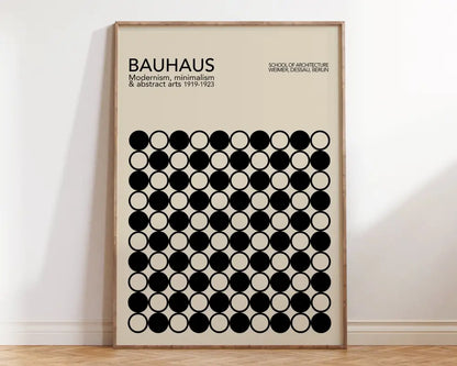 Bauhaus teal and orange geometric canvas wall art for living room