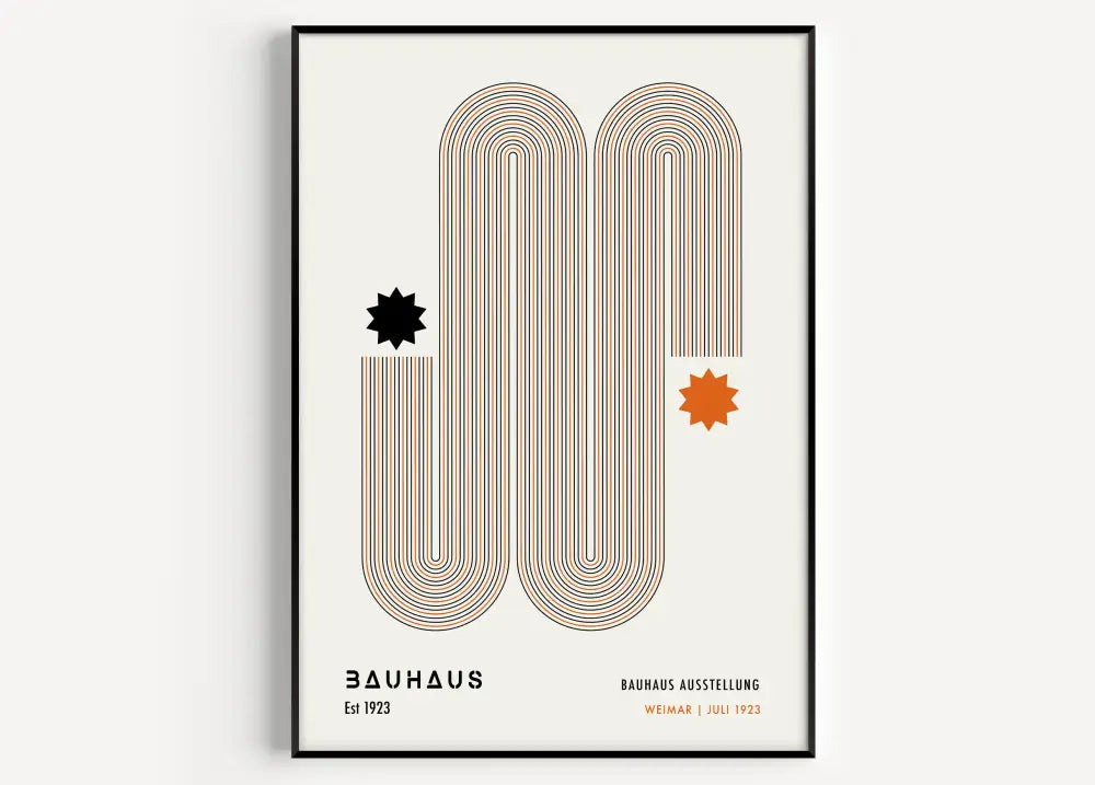 Mid century geometric wall art canvas print for living room