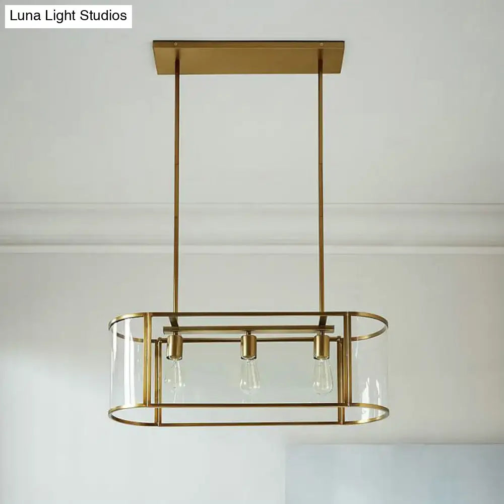Mid century gold translucent glass pendant light dining room fixture