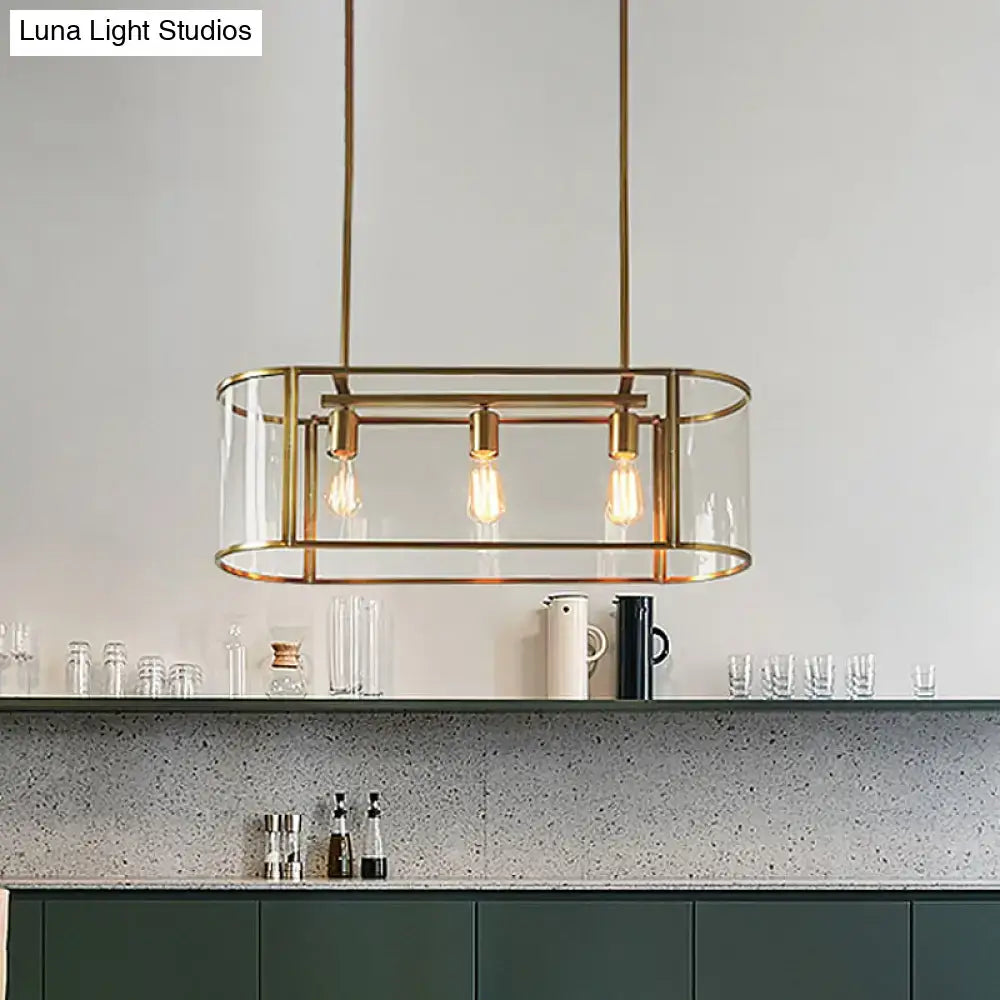 Mid century gold translucent glass pendant light dining room fixture