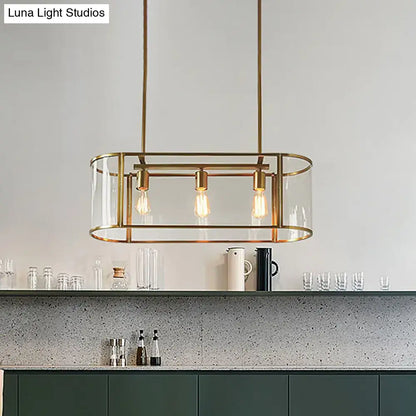 Mid century gold translucent glass pendant light dining room fixture