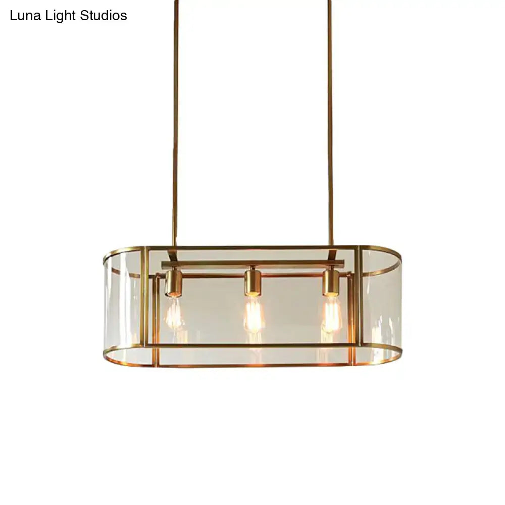 Mid century gold translucent glass pendant light dining room fixture