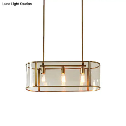 Mid century gold translucent glass pendant light dining room fixture