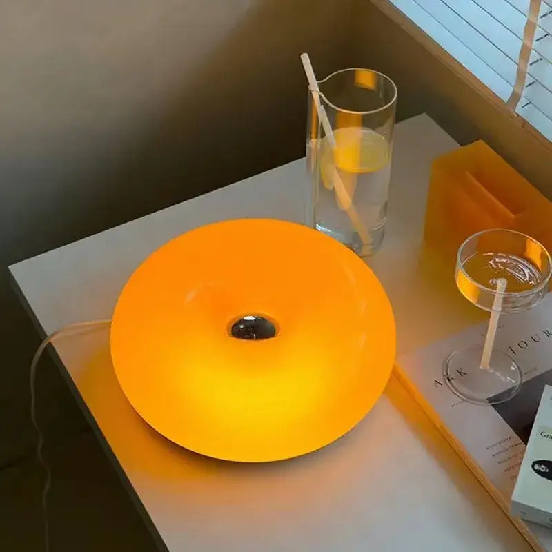 Bauhaus orange glass modern desk lamp bedroom decor