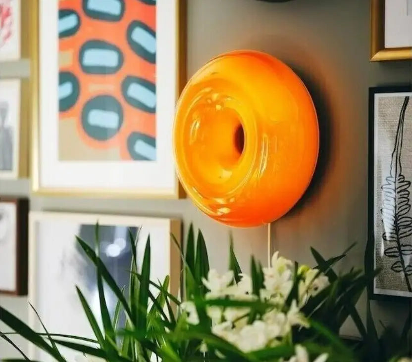 Bauhaus orange glass modern desk lamp bedroom decor