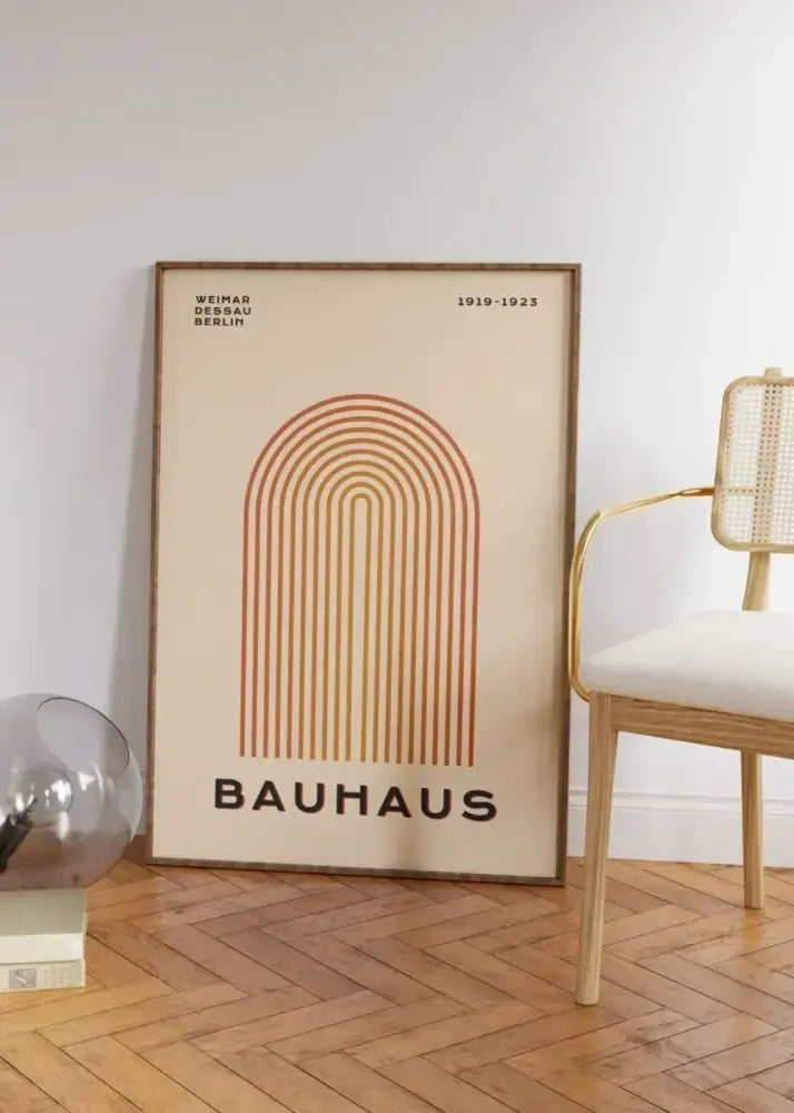 Mid century modern bauhaus geometric wall art set living room decor