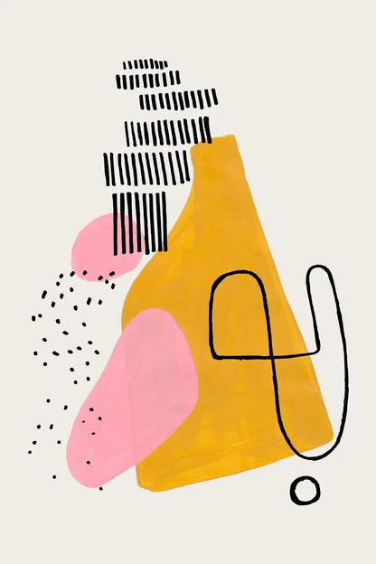 DecorBites™ Mid Century Watercolor Brush Strokes Canvas Print
