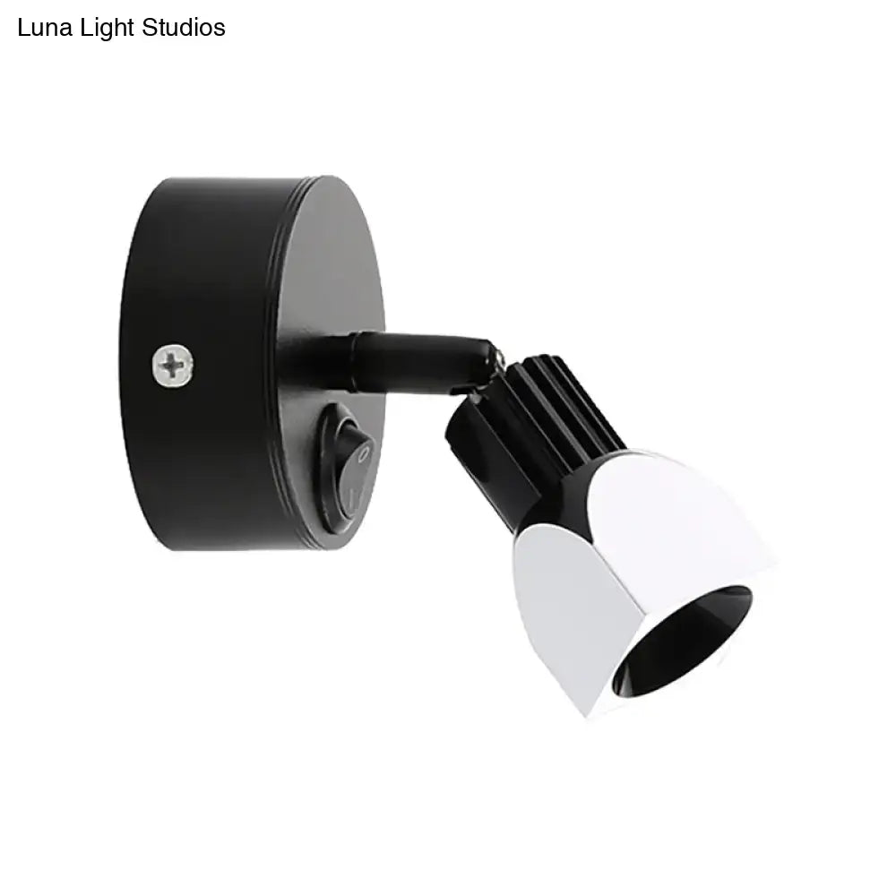 Contemporary style black & white led wall lamp – bedroom spotlight