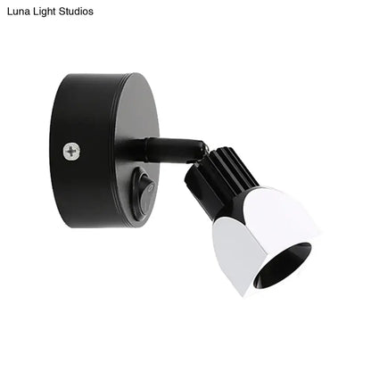 Contemporary style black & white led wall lamp – bedroom spotlight