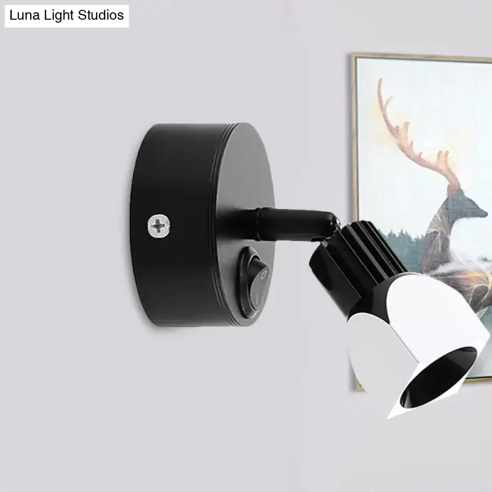 Contemporary style black & white led wall lamp – bedroom spotlight