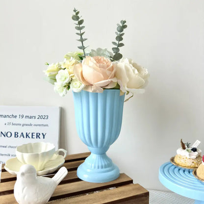 White peach and cream mini flower arrangement living room vase