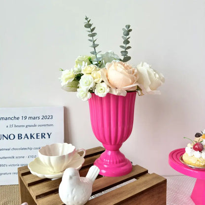 White peach and cream mini flower arrangement living room vase
