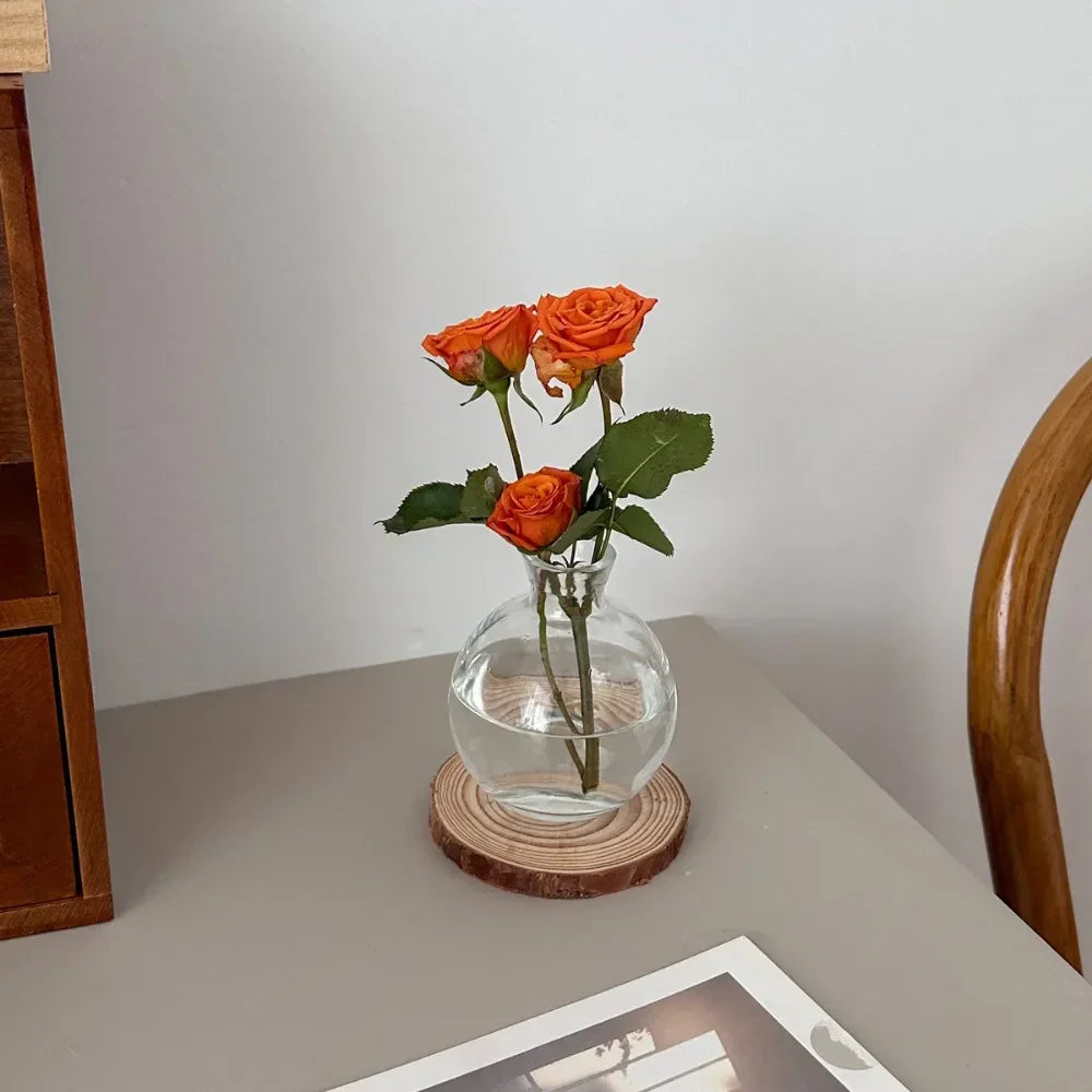 DecorBites™ Mini Glass Flower Vase for Home Decor