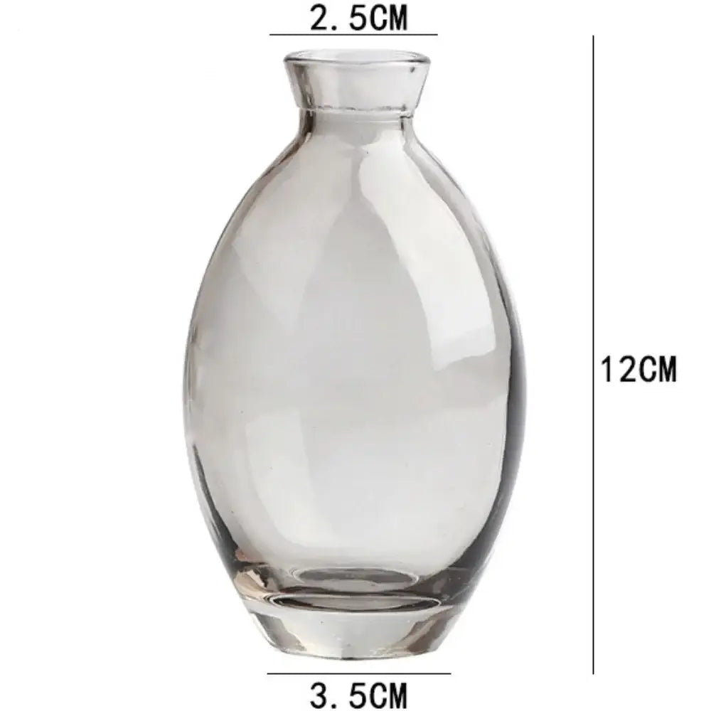 Translucent blue glass flower vase trio living room home decor