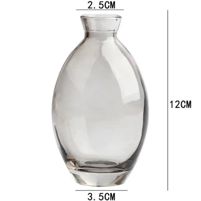 Translucent blue glass flower vase trio living room home decor