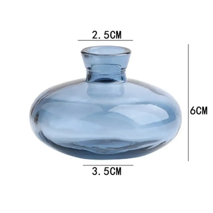 Translucent blue glass flower vase trio living room home decor