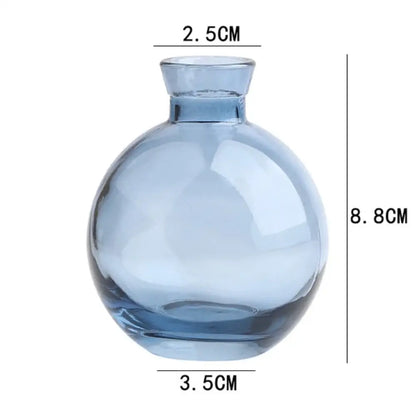 Translucent blue glass flower vase trio living room home decor