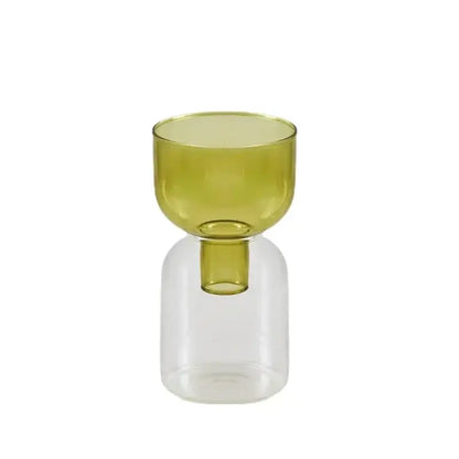 Modern colorful two part glass vase set living room decor
