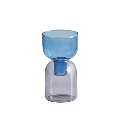 Modern colorful two part glass vase set living room decor