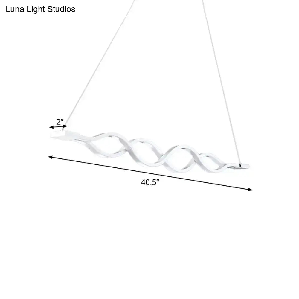 Modern white wave led island light fixture – kitchen pendant light