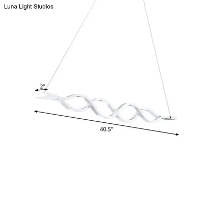Modern white wave led island light fixture – kitchen pendant light