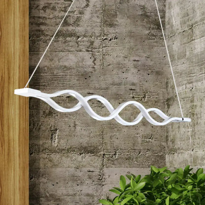 Modern white wave led island light fixture – kitchen pendant light