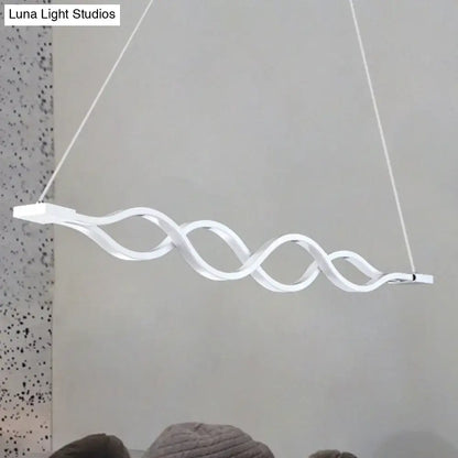 Modern white wave led island light fixture – kitchen pendant light