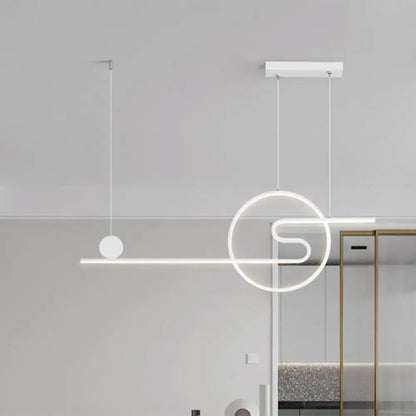 Modern minimalist sun and cloud island light black white gold kitchen