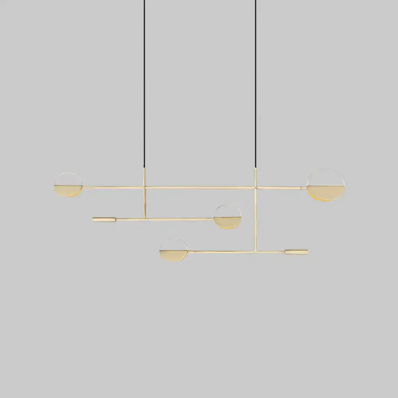Modern gold geometric pendant light for dining room