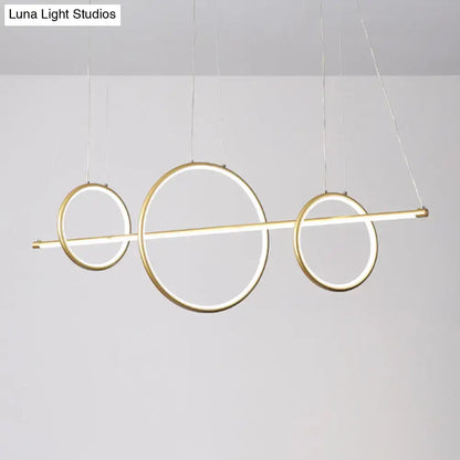Modern gold & black minimalist led ceiling light dining room pendant