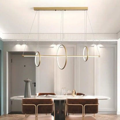 Modern gold & black minimalist led ceiling light dining room pendant