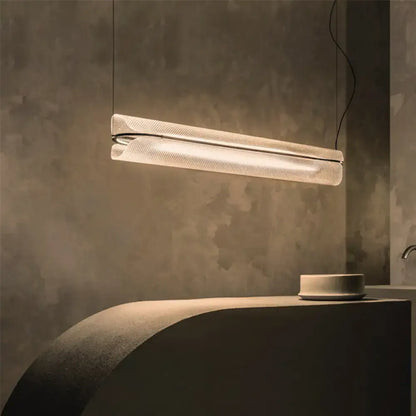 Minimalist clear acrylic pipe hanging lamp kitchen island light