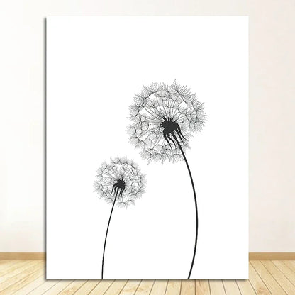DecorBites™ "Minimalist Dandelion Canvas Wall Art Set"