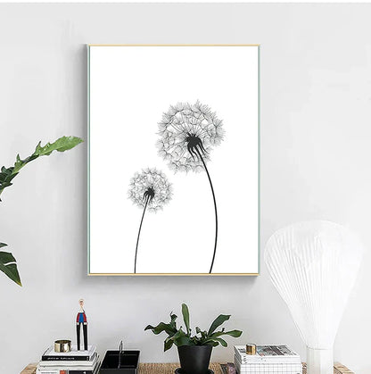 DecorBites™ "Minimalist Dandelion Canvas Wall Art Set"