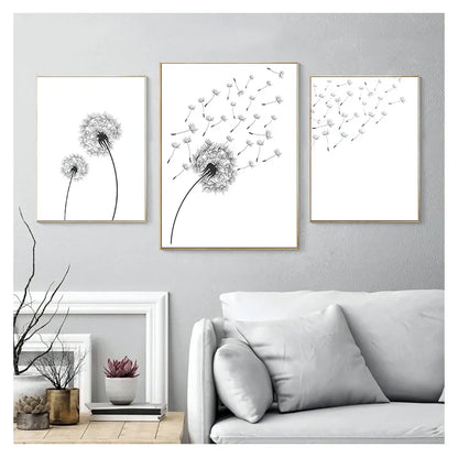 DecorBites™ "Minimalist Dandelion Canvas Wall Art Set"