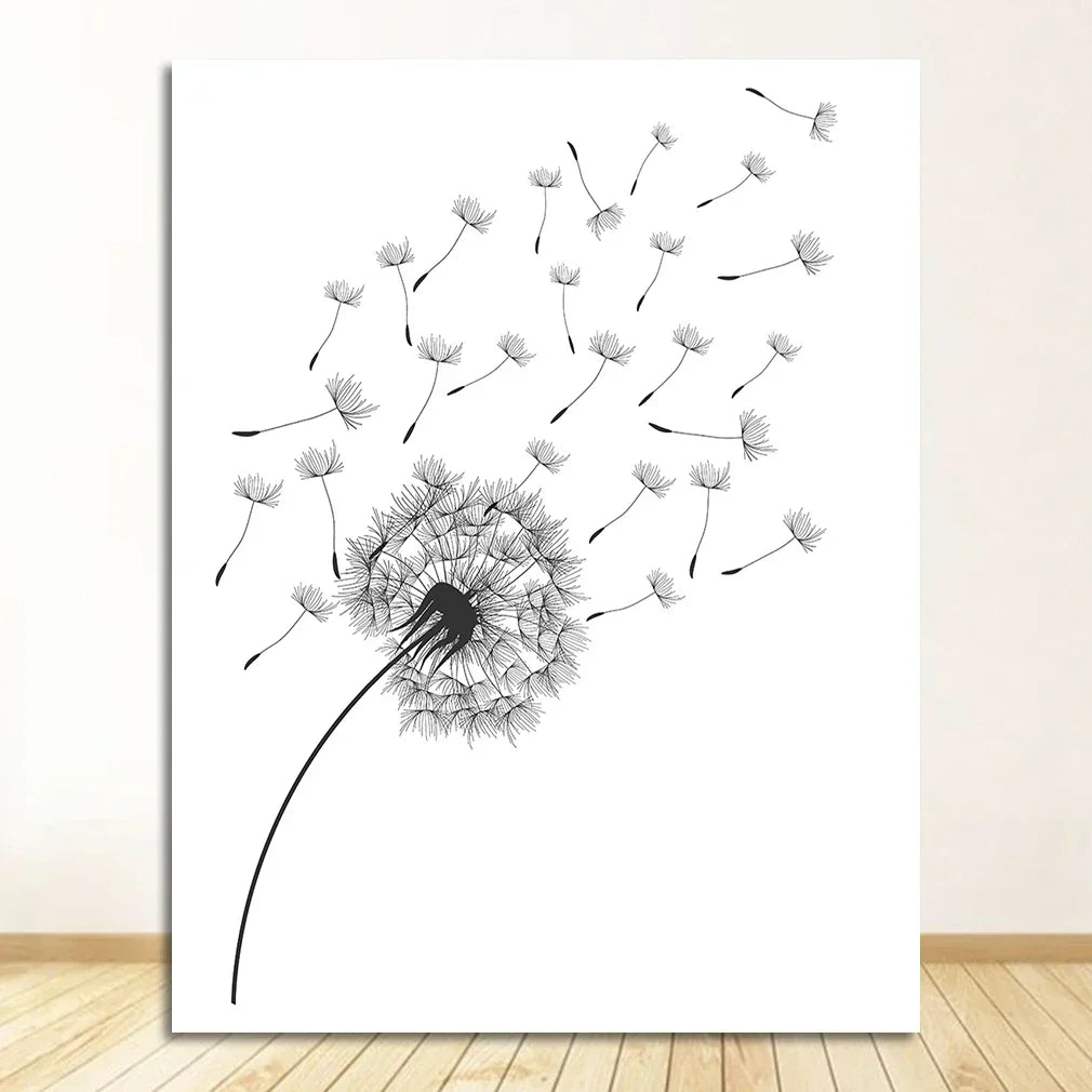 DecorBites™ "Minimalist Dandelion Canvas Wall Art Set"